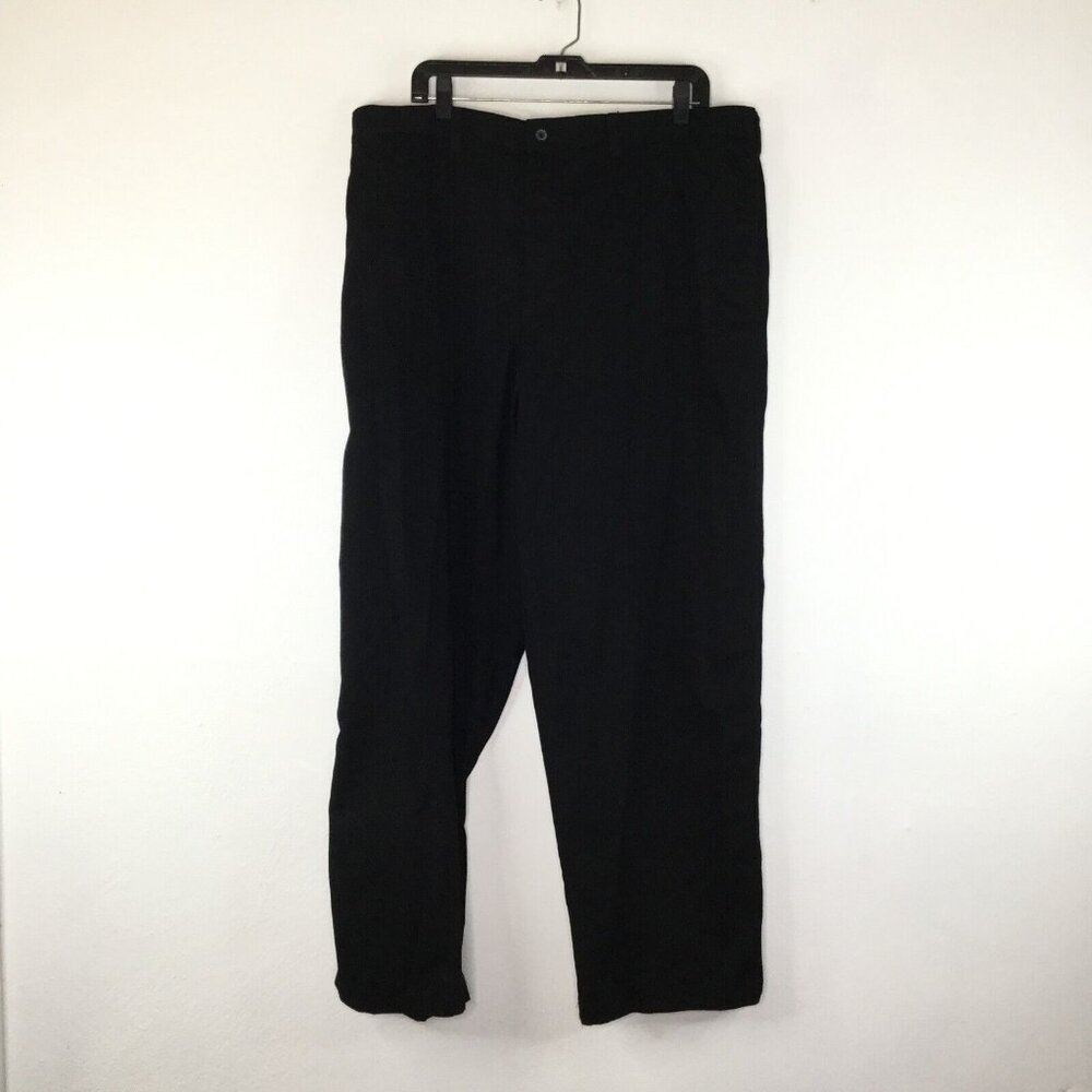 George Pants Men Size 42x32 Black Solid Pockets Button Zipper Closure